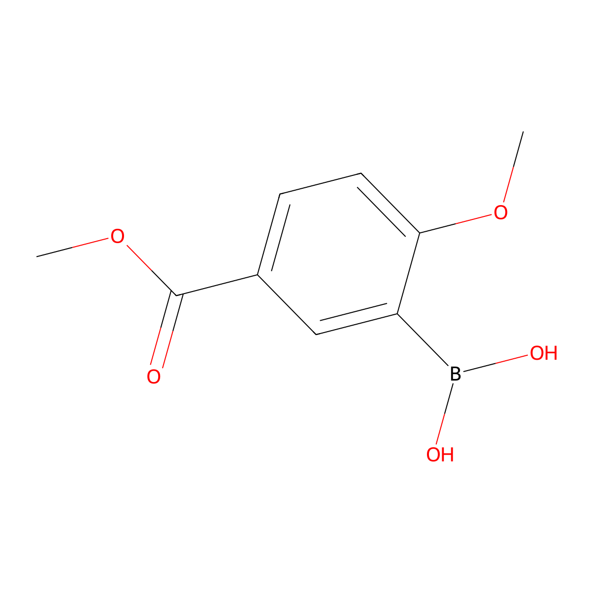 (2-Methoxy-5-(methoxycarbonyl)phenyl)boronic acid molecular structure, CAS 221006-63-9