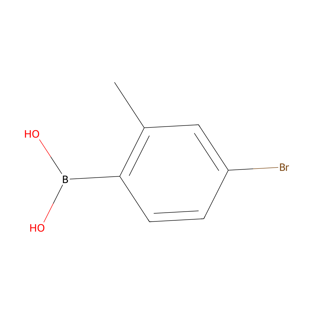 4-Bromo-2-methylphenylboronic acid molecular structure, CAS 221006-71-9
