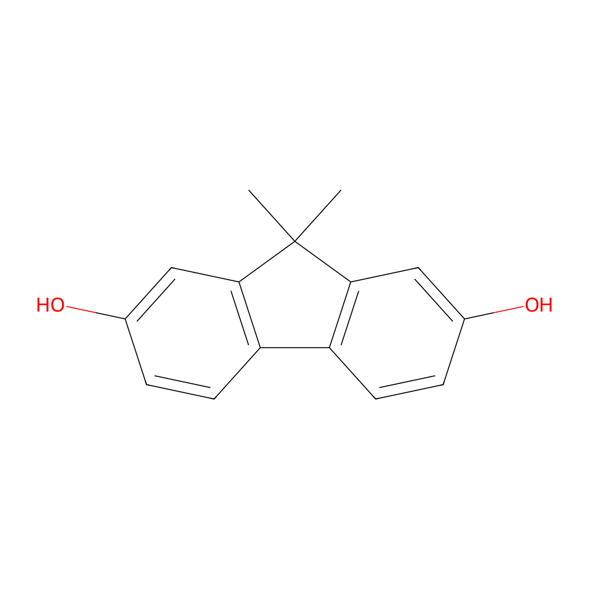 9,9-Dimethyl-9H-fluorene-2,7-diol molecular structure, CAS 221010-68-0