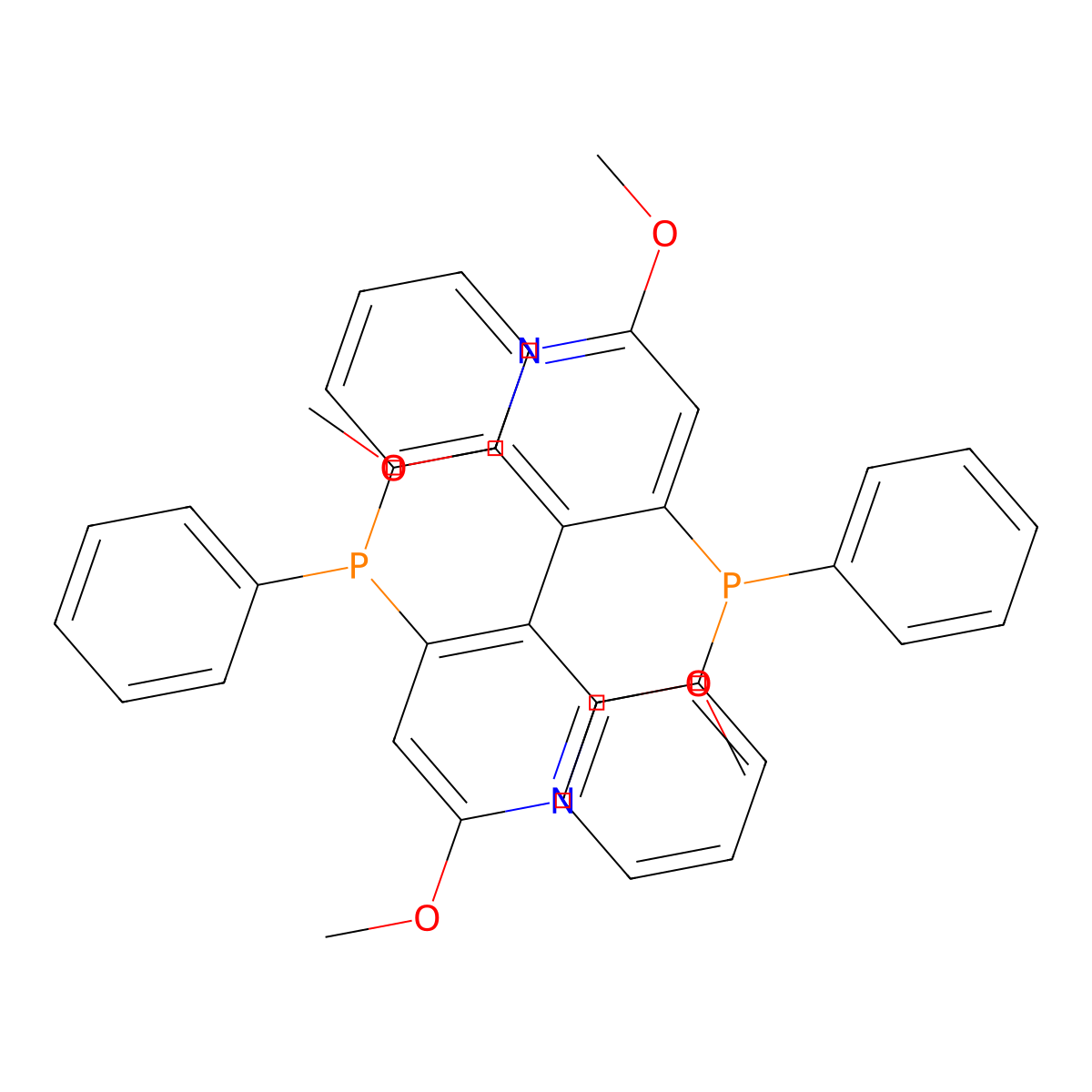 (R)-2,2',6,6'-Tetramethoxy-4,4'-bis(diphenylphosphino)-3,3'-bipyridine , (R)-P-Phos molecular structure, CAS 221012-82-4