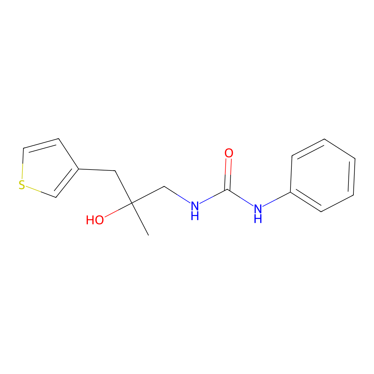 3-{2-Hydroxy-2-[(thiophen-3-yl)methyl]propyl}-1-phenylurea molecular structure, CAS 2210137-22-5