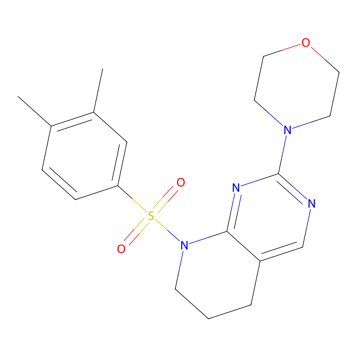 4-[8-(3,4-dimethylbenzenesulfonyl)-5H,6H,7H,8H-pyrido[2,3-d]pyrimidin-2-yl]morpholine molecular structure, CAS 2210137-38-3