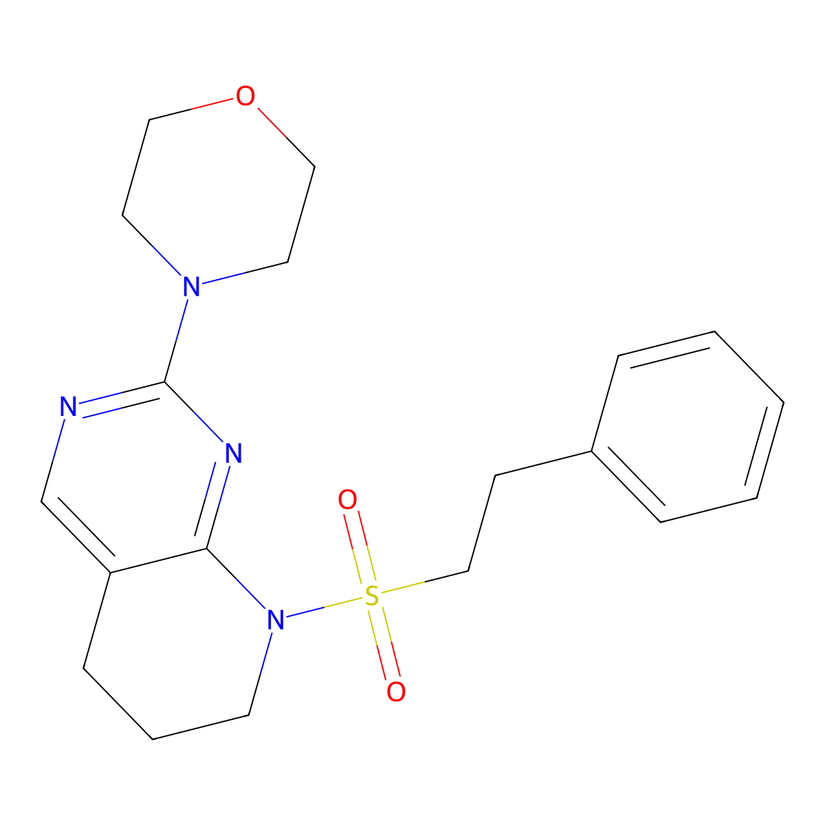 4-(8-(Phenethylsulfonyl)-5,6,7,8-tetrahydropyrido[2,3-d]pyrimidin-2-yl)morpholine molecular structure, CAS 2210137-69-0