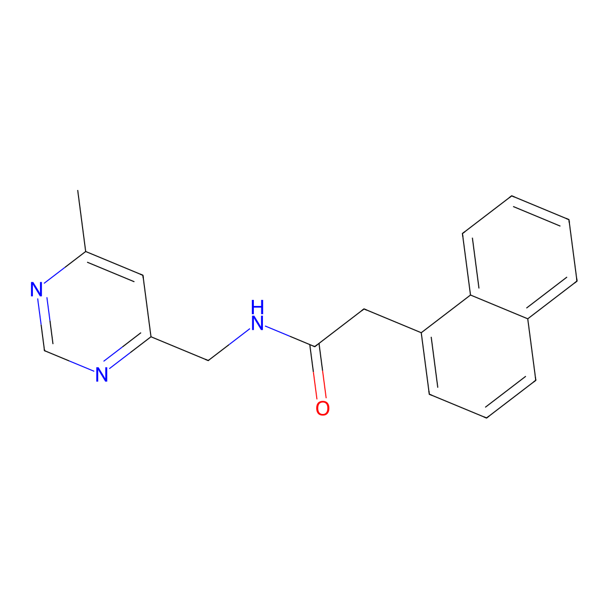 N-[(6-methylpyrimidin-4-yl)methyl]-2-(naphthalen-1-yl)acetamide molecular structure, CAS 2210138-22-8