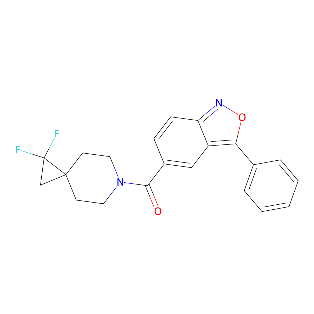 5-{1,1-Difluoro-6-azaspiro[2.5]octane-6-carbonyl}-3-phenyl-2,1-benzoxazole molecular structure, CAS 2210139-54-9
