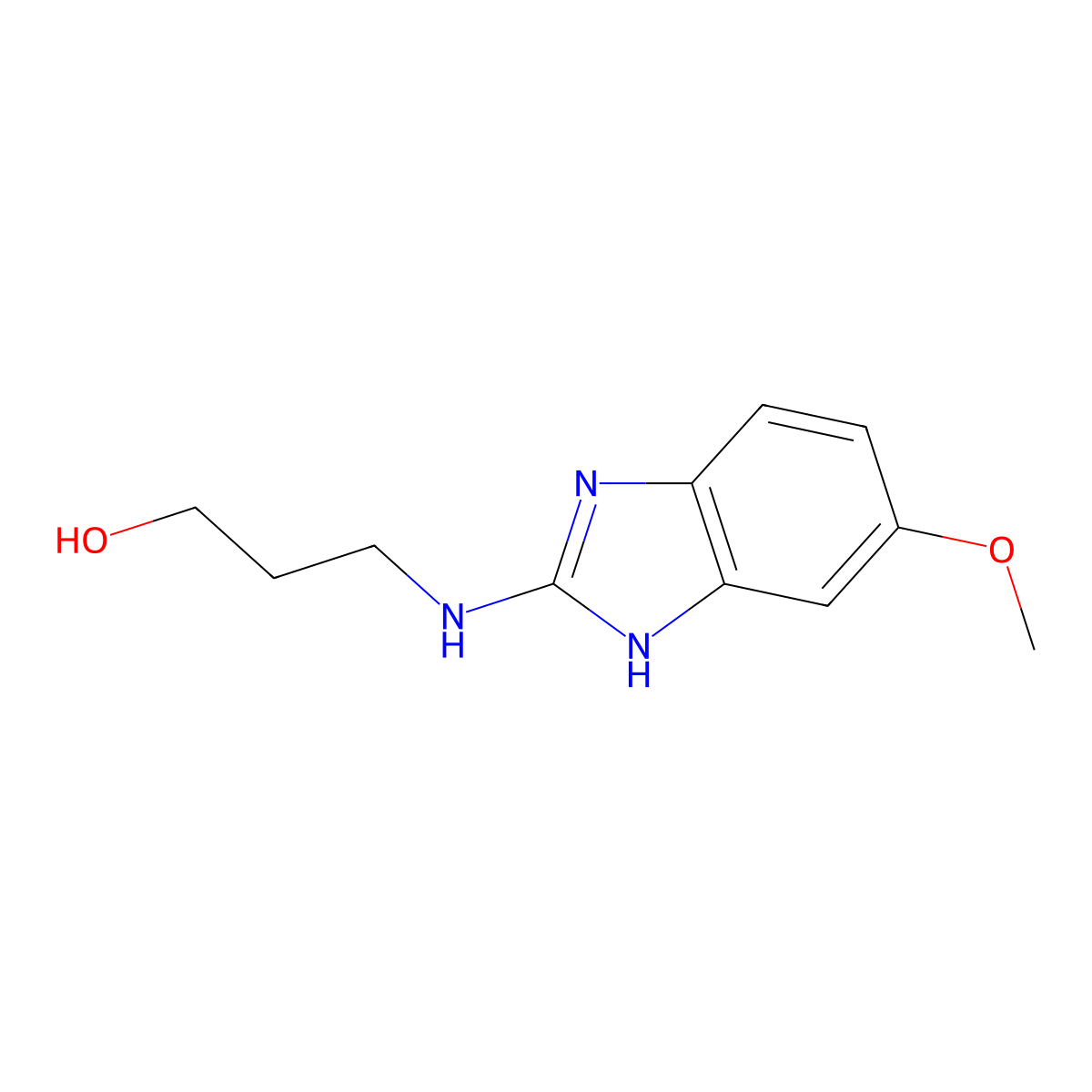 3-(5-Methoxy-1H-benzoimidazol-2-ylamino)-propan-1-ol molecular structure, CAS 221014-03-5