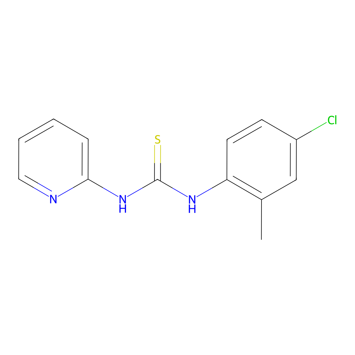 1-(4-Chloro-2-methylphenyl)-3-pyridin-2-ylthiourea molecular structure, CAS 221014-26-2