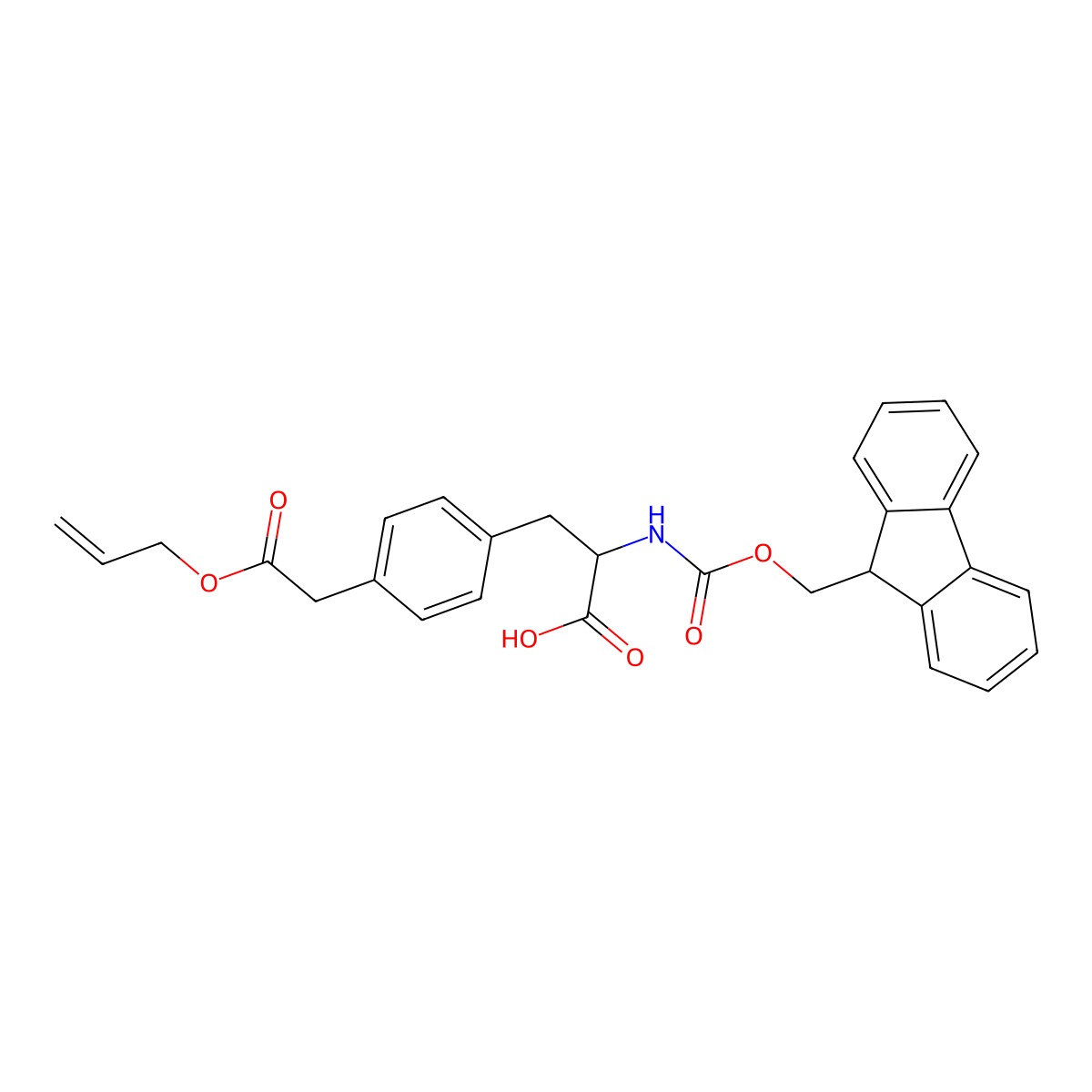 (S)-2-((((9H-Fluoren-9-yl)methoxy)carbonyl)amino)-3-(4-(2-(allyloxy)-2-oxoethyl)phenyl)propanoic acid molecular structure, CAS 2210234-31-2