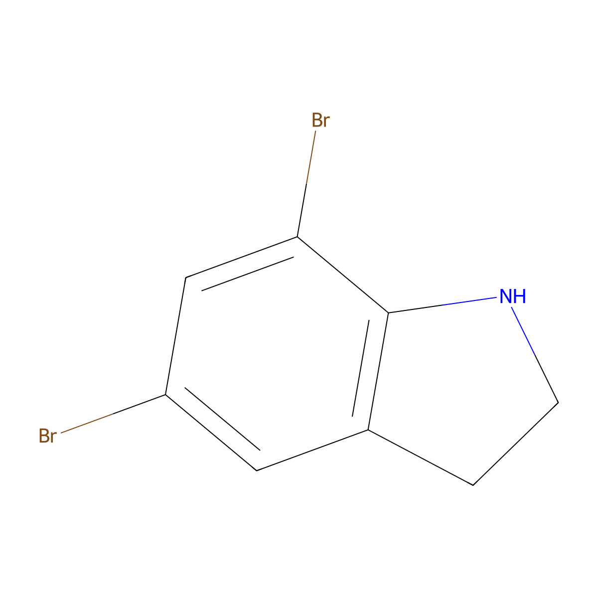 5,7-Dibromoindoline molecular structure, CAS 221024-27-7