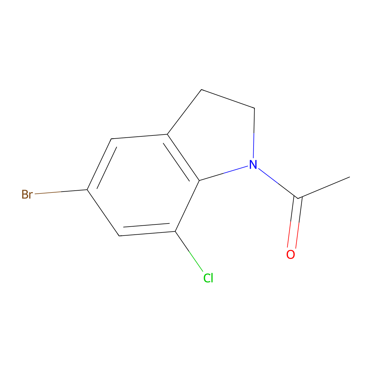 1-(5-Bromo-7-chloroindolin-1-yl)ethanone molecular structure, CAS 221024-29-9