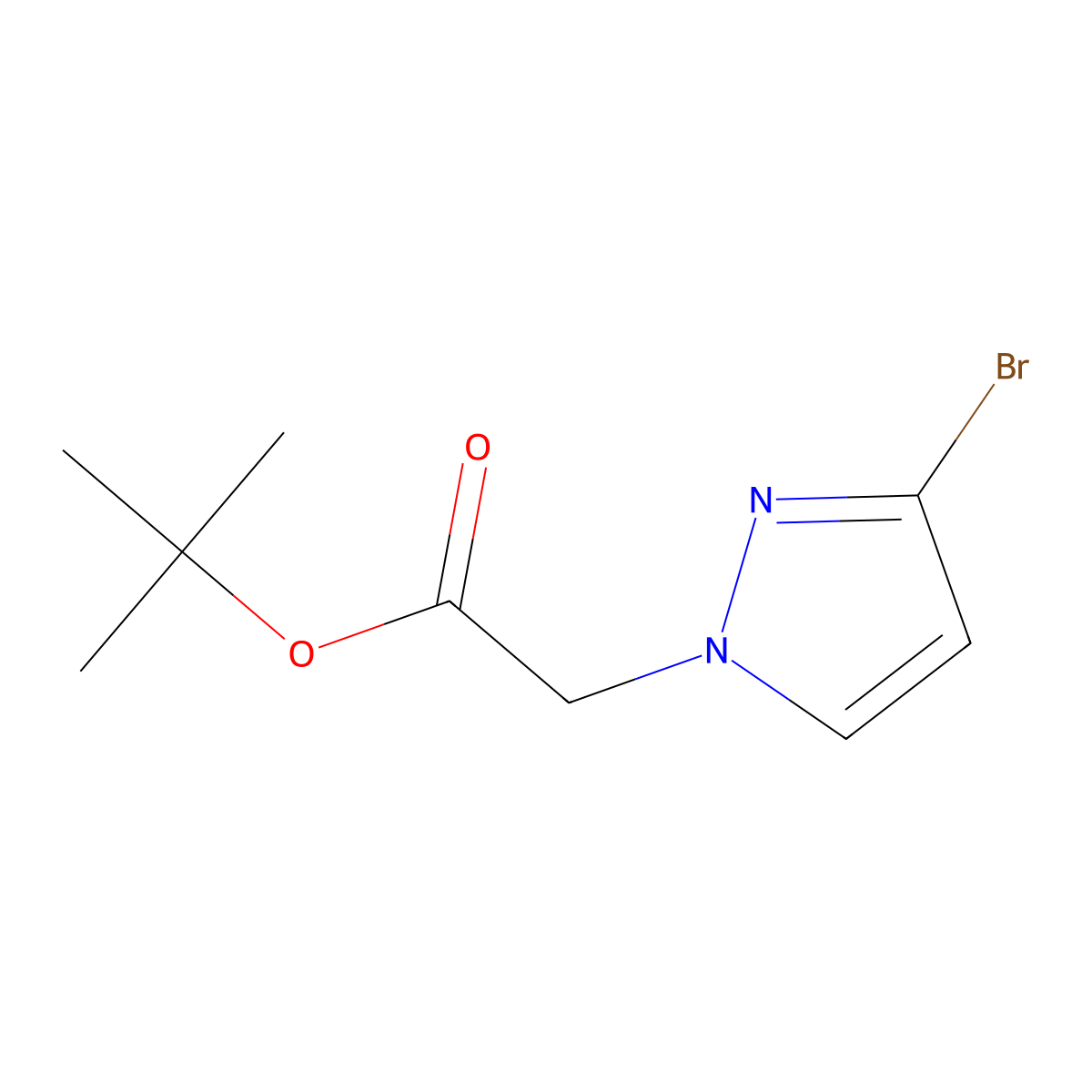 tert-butyl 2-(3-bromo-1H-pyrazol-1-yl)acetate molecular structure, CAS 2210266-01-4
