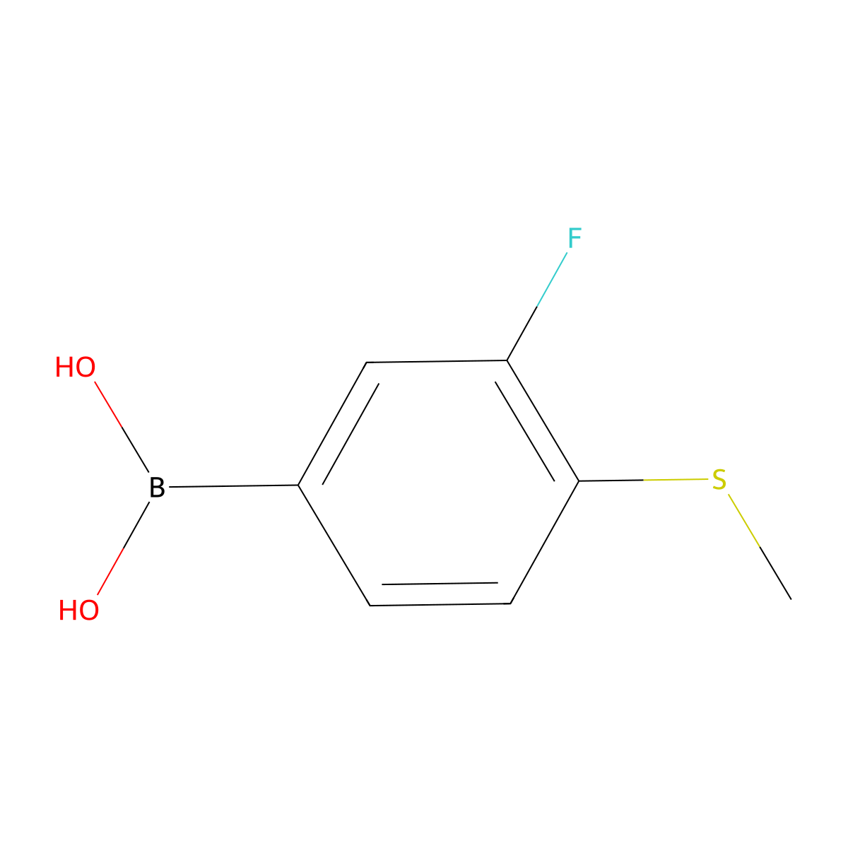 3-Fluoro-4-(methylthio)phenylboronic acid molecular structure, CAS 221030-80-4