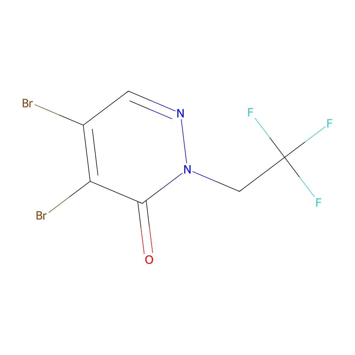 4,5-Dibromo-2-(2,2,2-trifluoroethyl)-2,3-dihydropyridazin-3-one molecular structure, CAS 221030-81-5