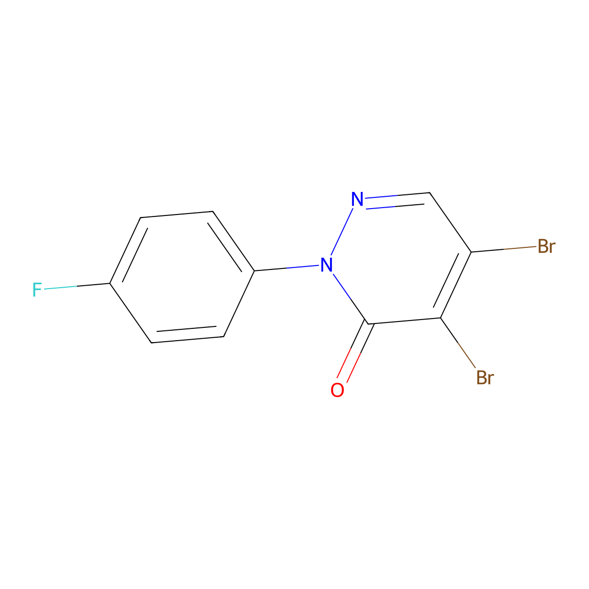 4,5-Dibromo-2-(4-fluorophenyl)pyridazin-3(2H)-one molecular structure, CAS 221031-01-2