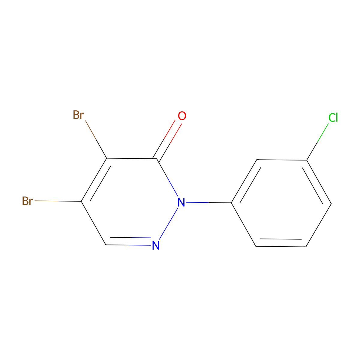 4,5-Dibromo-2-(3-chlorophenyl)pyridazin-3(2H)-one molecular structure, CAS 221031-12-5