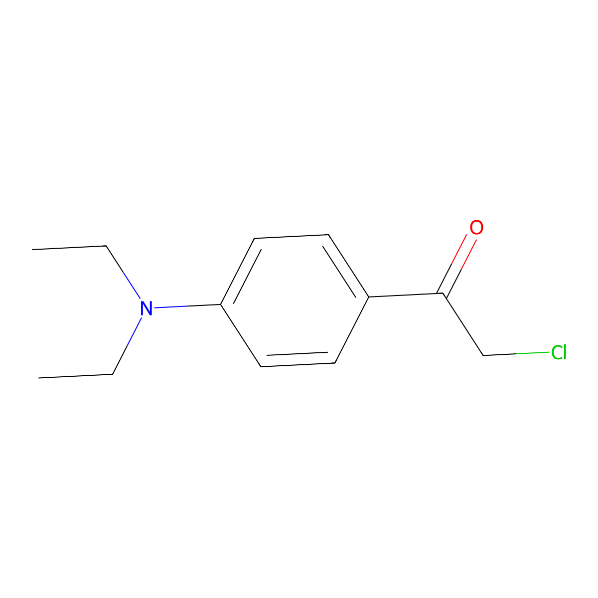 2-Chloro-1-[4-(diethylamino)phenyl]ethan-1-one molecular structure, CAS 221031-44-3