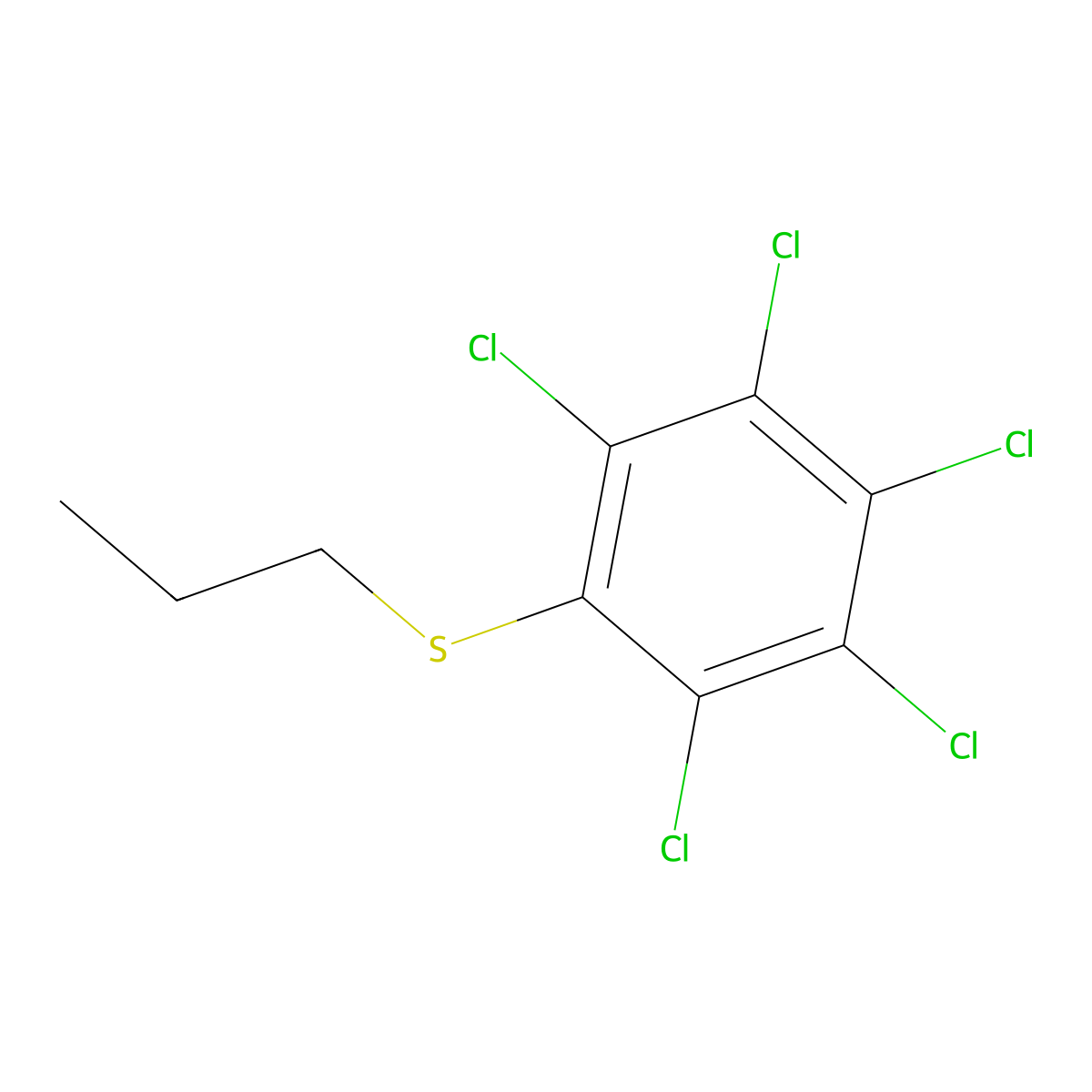 1,2,3,4,5-Pentachloro-6-(propylthio)benzene molecular structure, CAS 221031-78-3