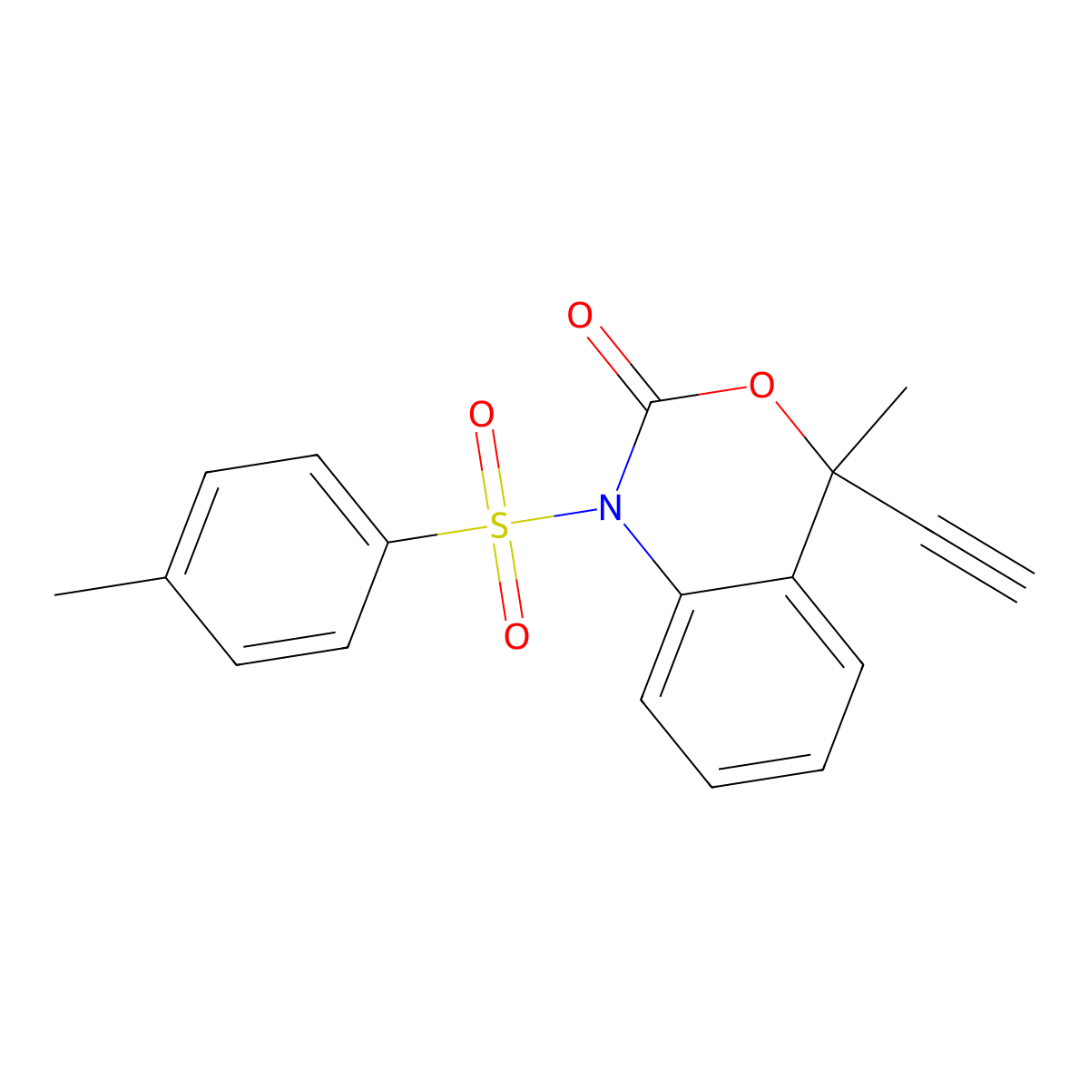 4-Ethynyl-4-methyl-1-tosyl-1,4-dihydro-2H-benzo[d][1,3]oxazin-2-one molecular structure, CAS 2210312-81-3