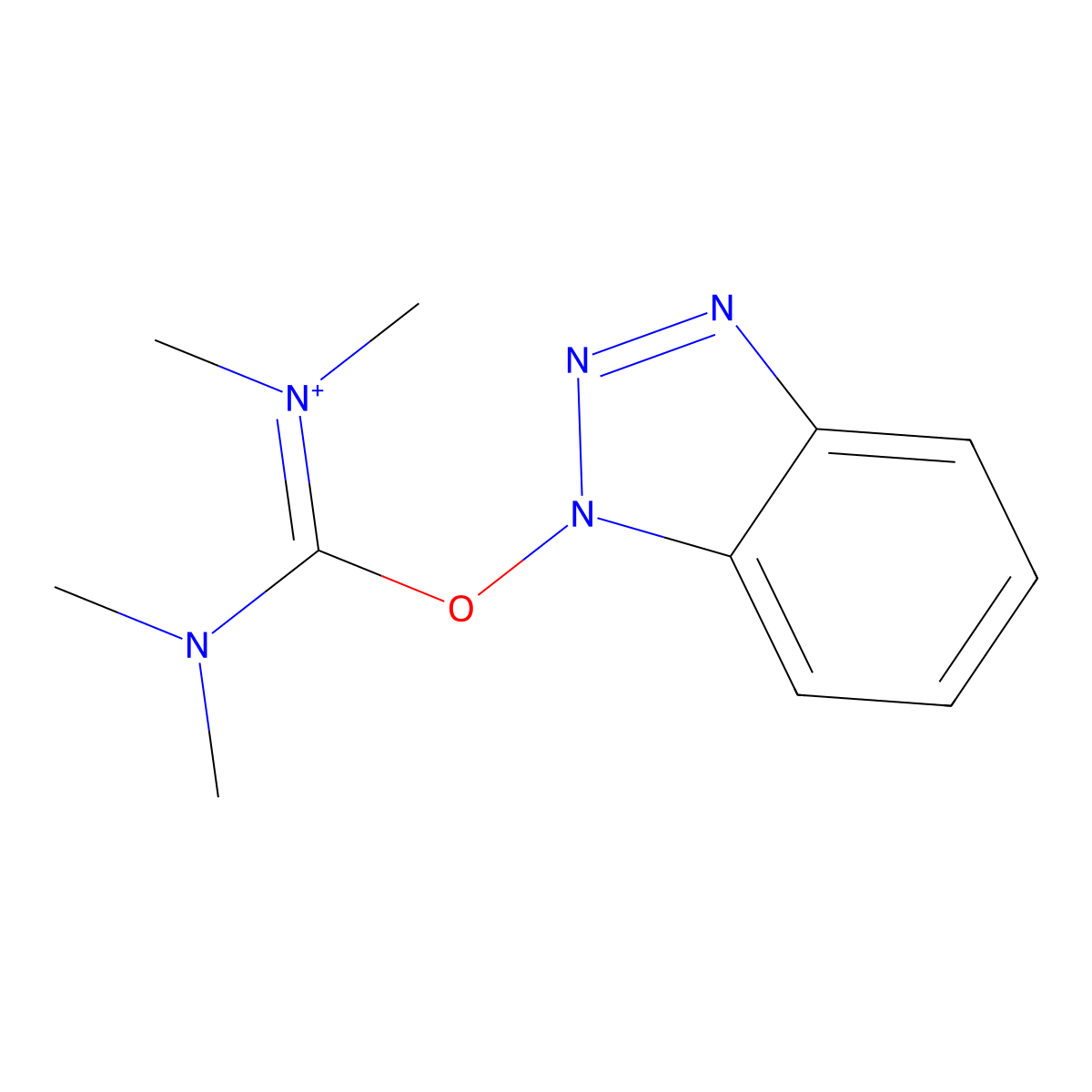 O-benzotriazol-1-yl-tetramethyluronium molecular structure, CAS 221036-98-2