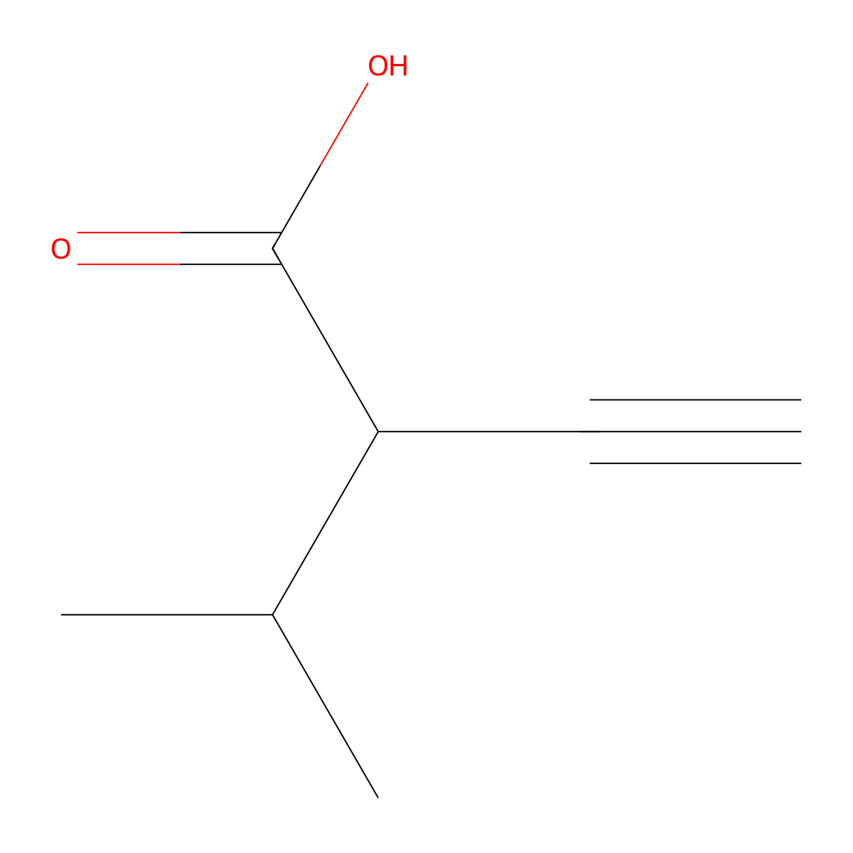 2-(Propan-2-yl)but-3-ynoic acid molecular structure, CAS 22104-89-8