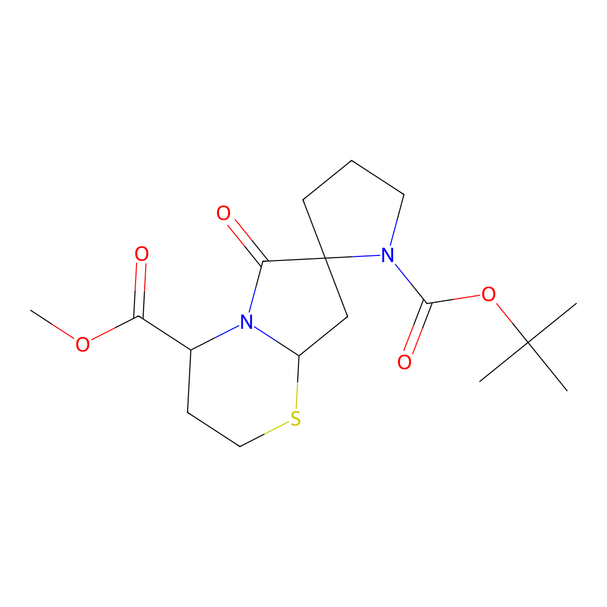 (2R,4'R,8a'R)-1-tert-butyl 4'-methyl 6'-oxohexahydrospiro[pyrrolidine-2,7'-pyrrolo[2,1-b][1,3]thiazine]-1,4'-dicarboxylate molecular structure, CAS 221040-37-5