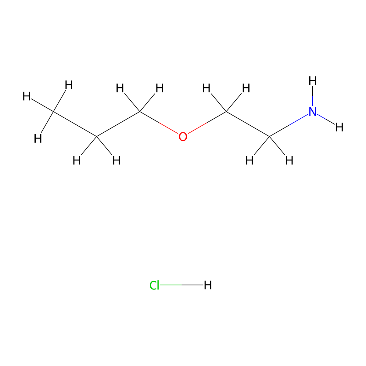 2-Propoxyethan-1-amine hydrochloride molecular structure, CAS 221043-83-0