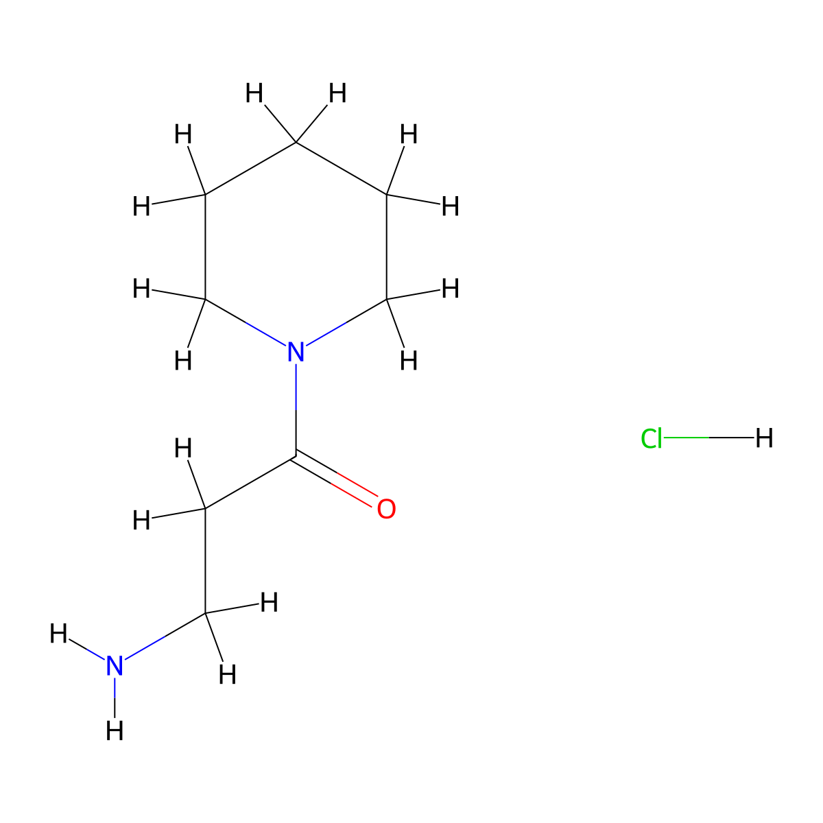 3-Amino-1-(piperidin-1-yl)propan-1-one hydrochloride molecular structure, CAS 221043-84-1
