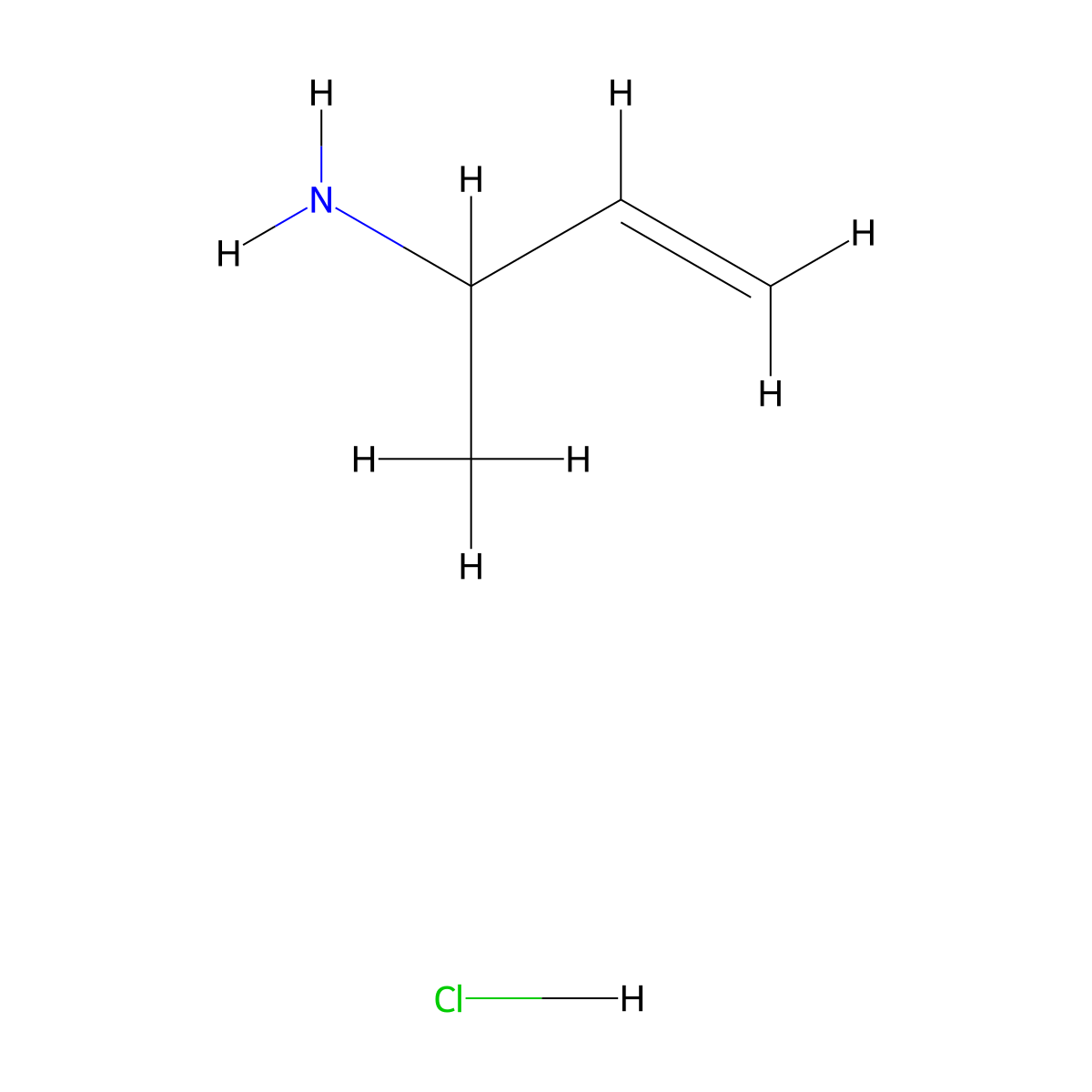 But-3-en-2-amine hydrochloride molecular structure, CAS 221043-86-3