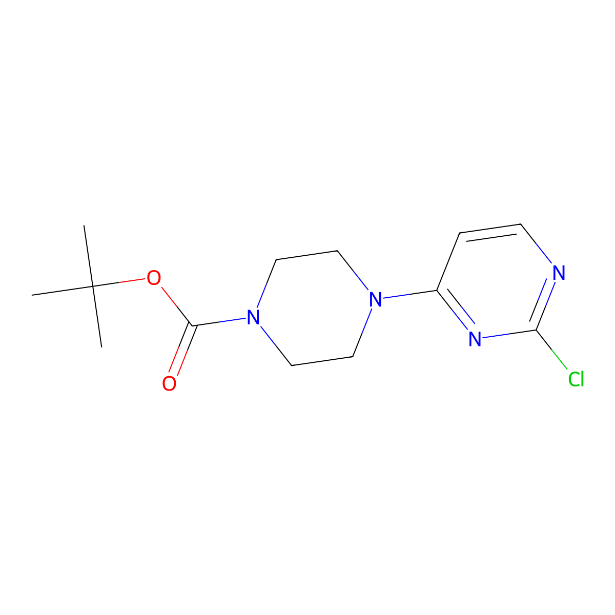 Tert-butyl 4-(2-chloropyrimidin-4-yl)piperazine-1-carboxylate molecular structure, CAS 221050-88-0