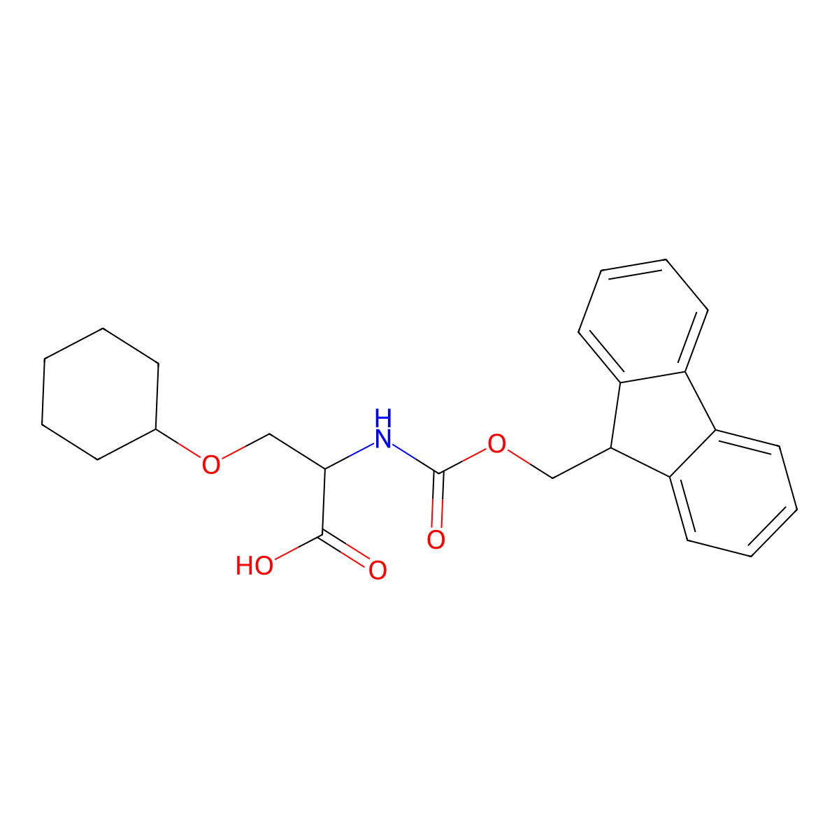 N-(((9H-Fluoren-9-yl)methoxy)carbonyl)-O-cyclohexyl-L-serine molecular structure, CAS 221057-20-1