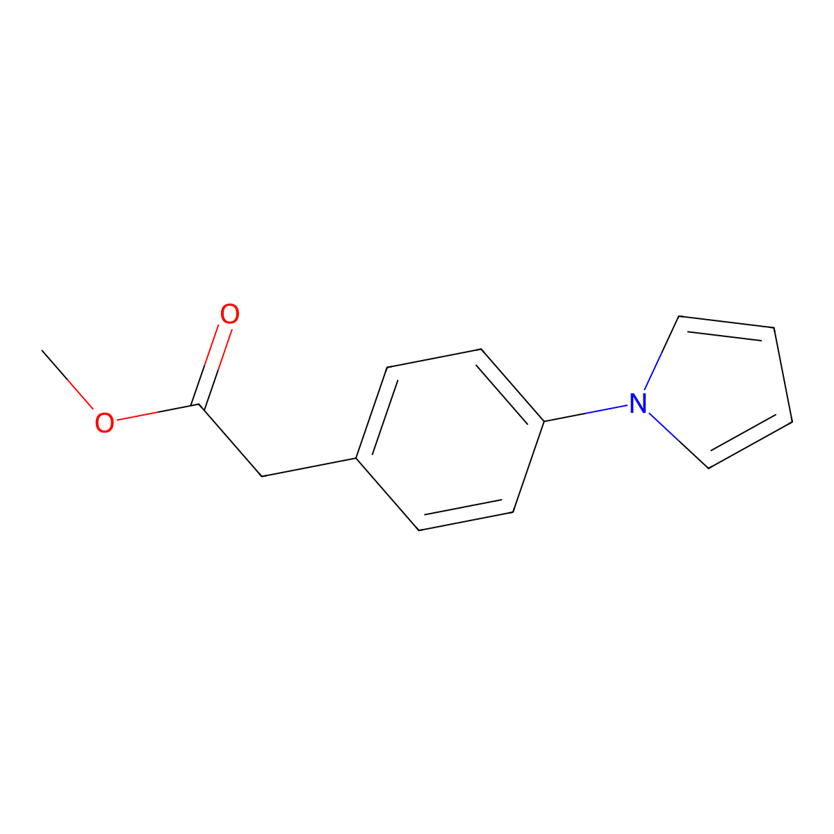 methyl 2-[4-(1H-pyrrol-1-yl)phenyl]acetate molecular structure, CAS 22106-48-5