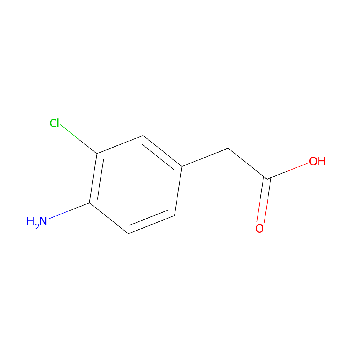 2-(4-Amino-3-chlorophenyl)acetic acid molecular structure, CAS 22106-57-6