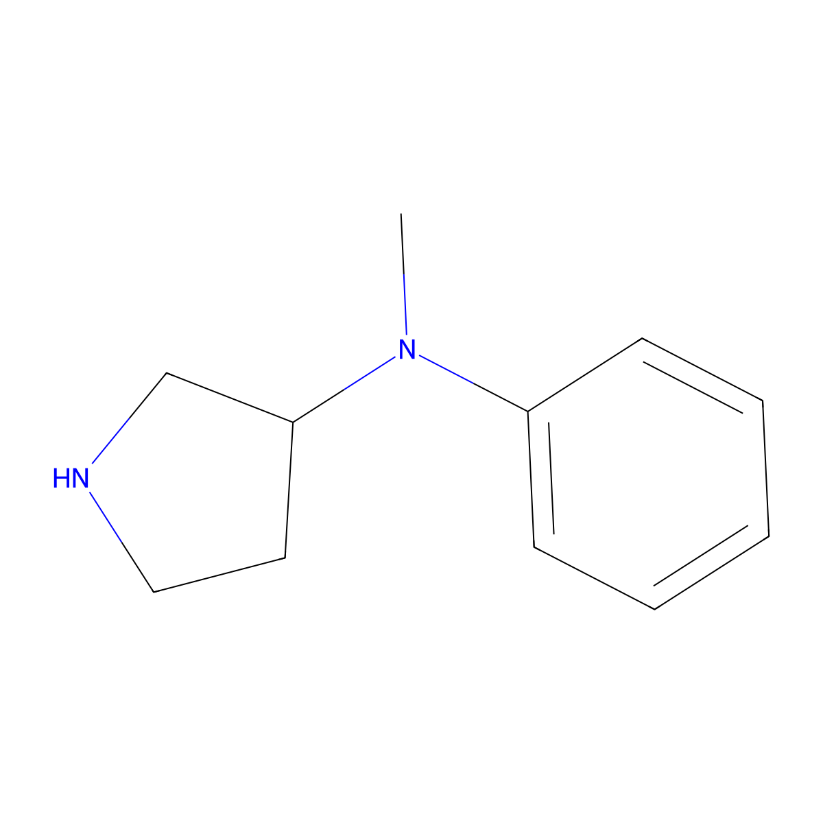 N-methyl-N-phenylpyrrolidin-3-amine molecular structure, CAS 22106-67-8