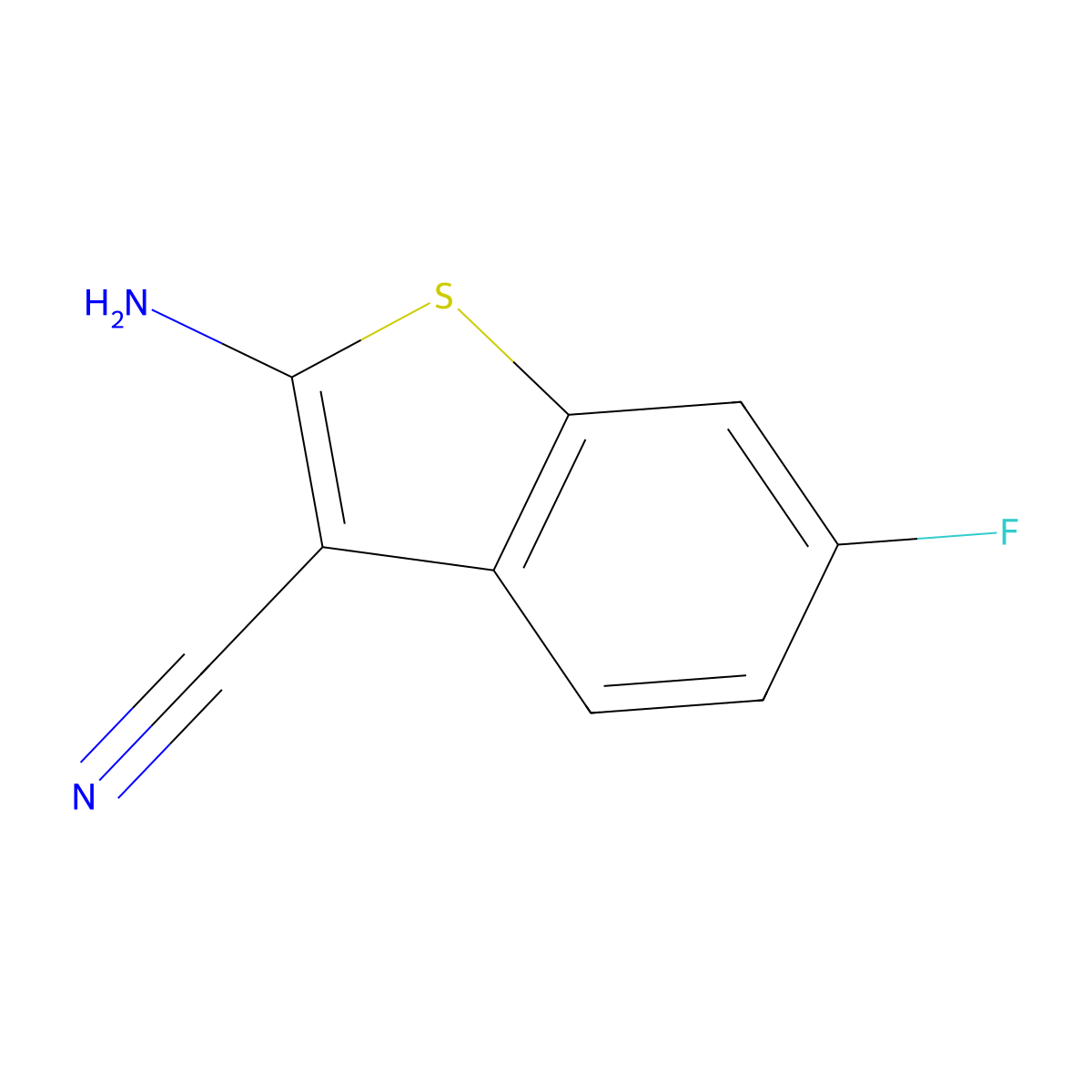 2-Amino-6-fluorobenzo[b]thiophene-3-carbonitrile molecular structure, CAS 221061-09-2