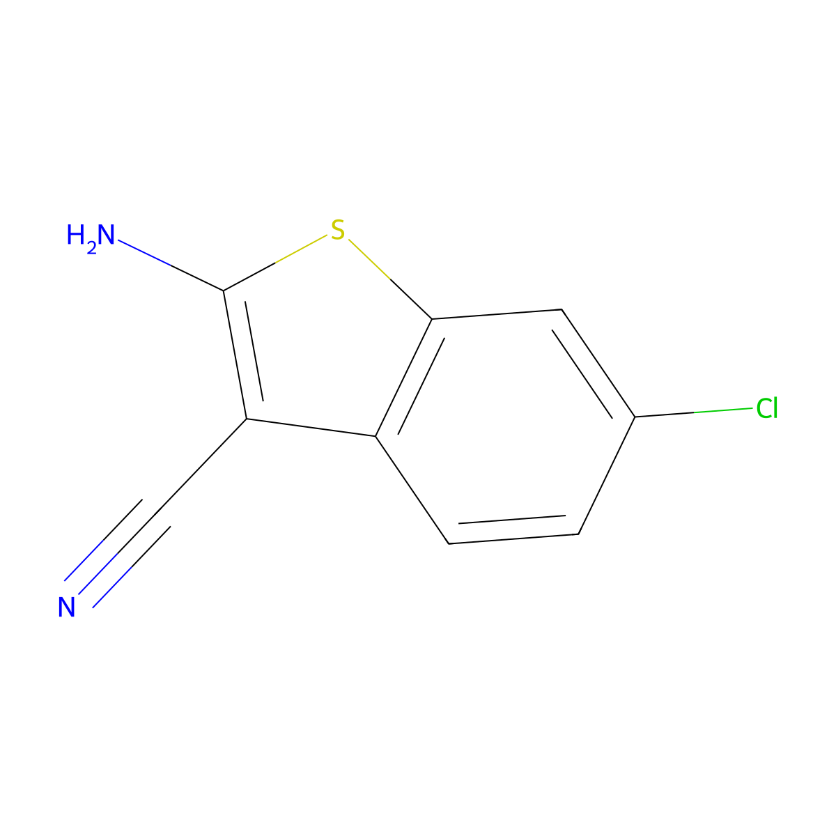 2-Amino-6-chlorobenzo[b]thiophene-3-carbonitrile molecular structure, CAS 221061-10-5