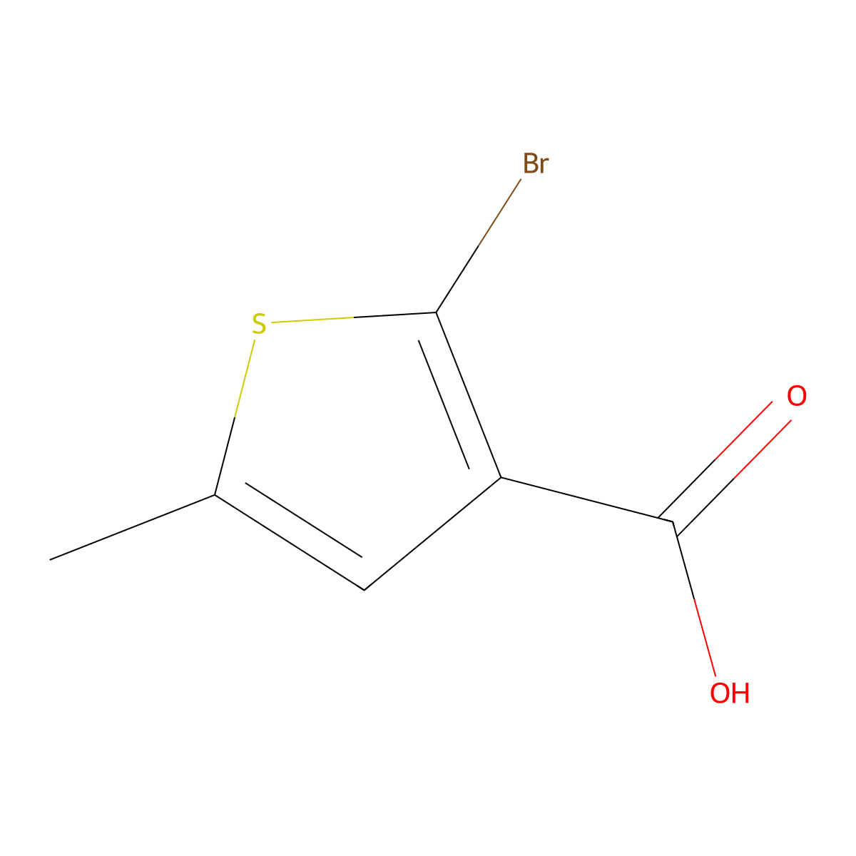 2-Bromo-5-methylthiophene-3-carboxylic acid molecular structure, CAS 221061-14-9