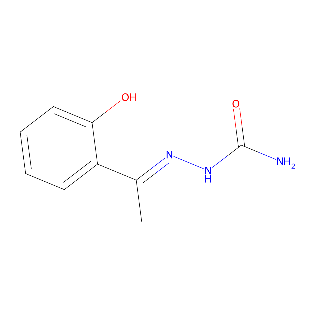 2-(1-(2-Hydroxyphenyl)ethylidene)hydrazinecarboxamide molecular structure, CAS 22107-30-8