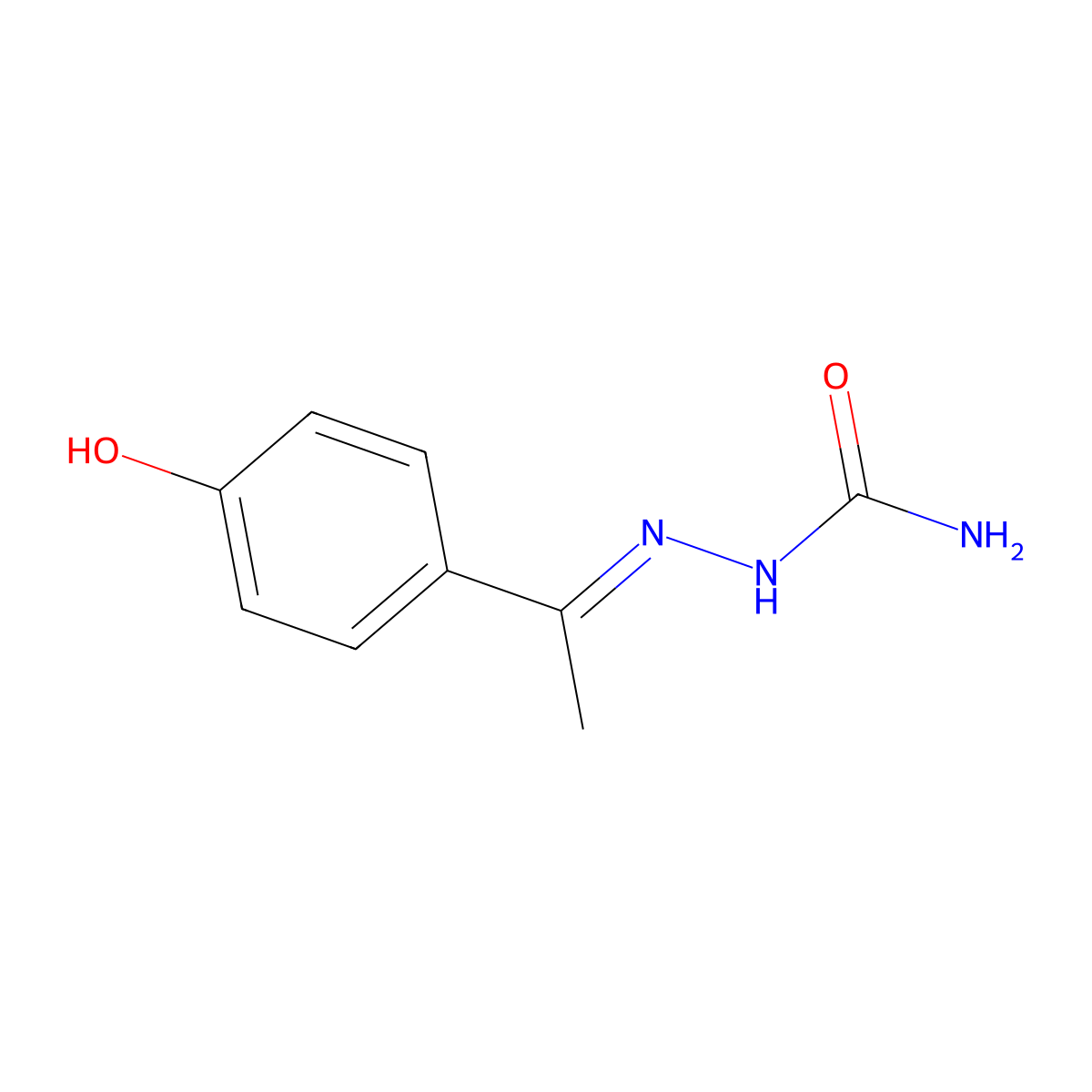 2-[1-(4-Hydroxyphenyl)ethylidene]hydrazinecarboxamide molecular structure, CAS 22107-31-9