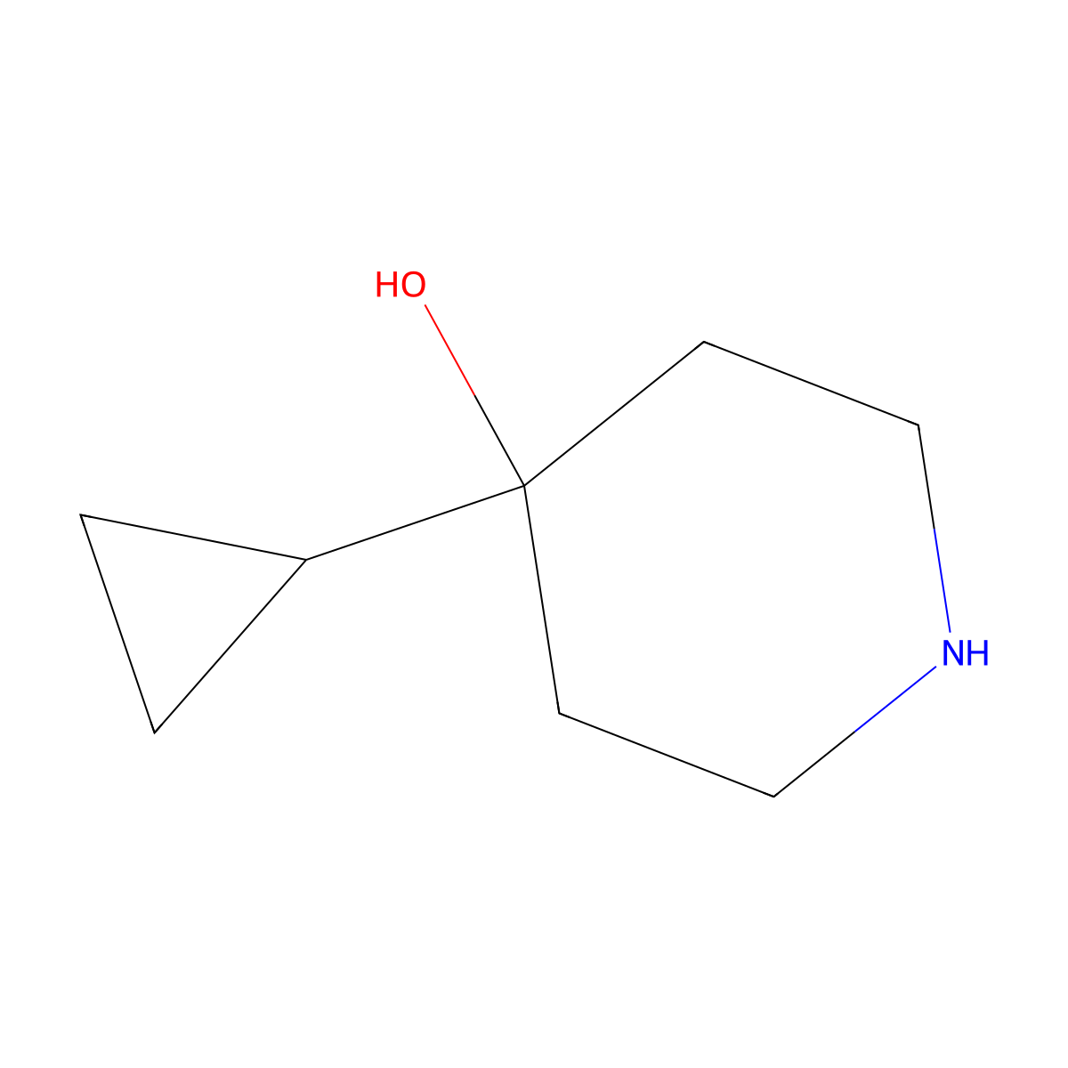 4-Cyclopropylpiperidin-4-ol molecular structure, CAS 22108-14-1