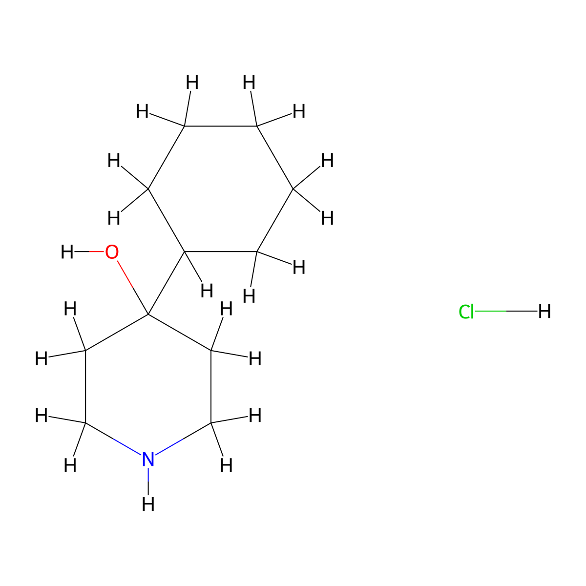 4-Cyclohexylpiperidin-4-ol hydrochloride molecular structure, CAS 22108-18-5