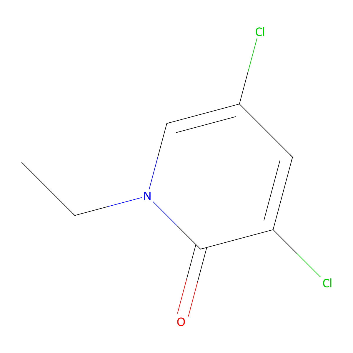3,5-Dichloro-1-ethyl-2(1H)-pyridinone molecular structure, CAS 22109-31-5