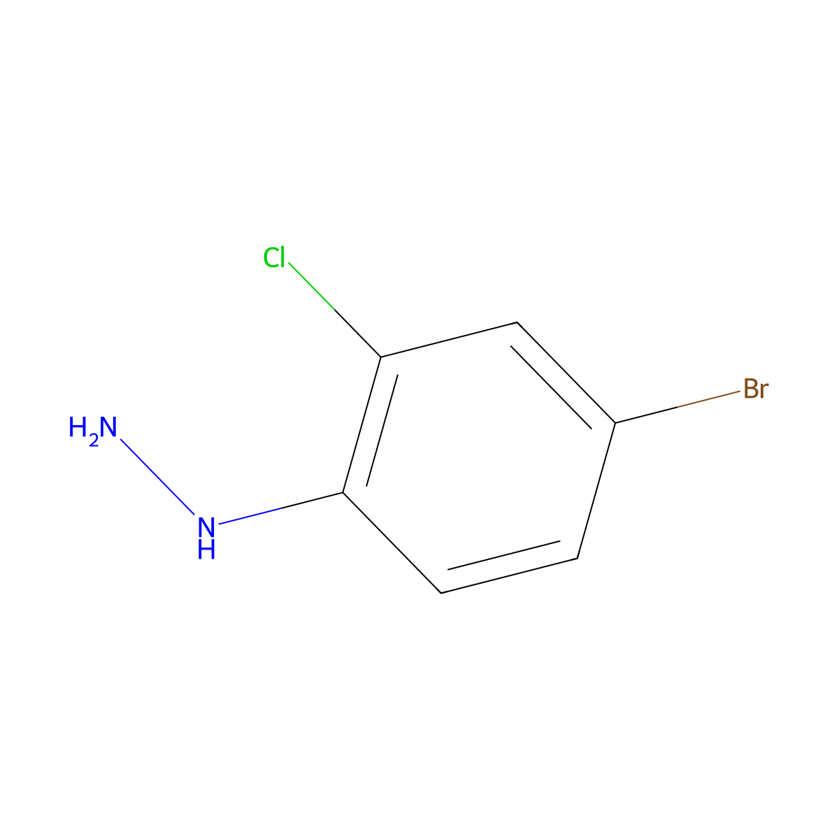(4-Bromo-2-chlorophenyl)hydrazine molecular structure, CAS 221092-48-4