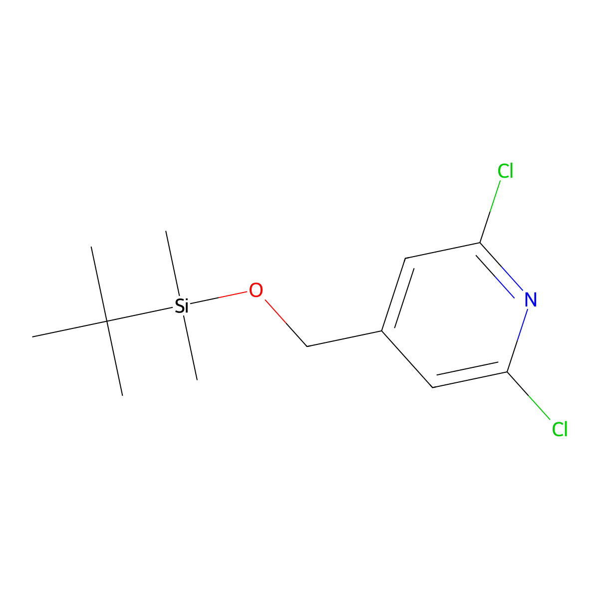 2,6-Dichloro-4-((1,1-dimethylethyl)dimethylsilyl)oxymethylpyridine molecular structure, CAS 221095-71-2