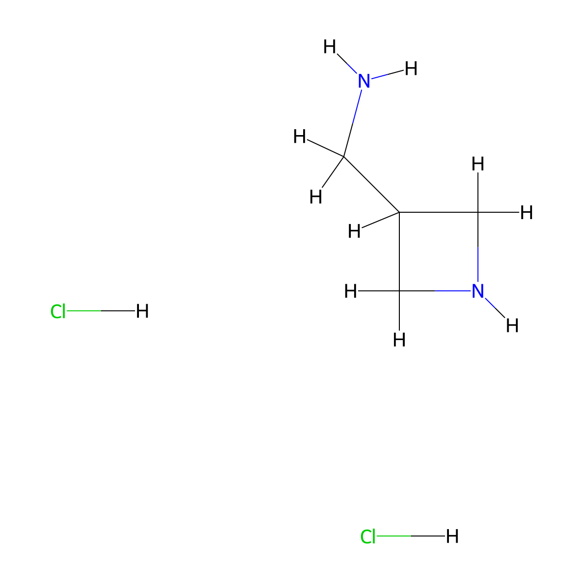 Azetidin-3-ylmethanamine dihydrochloride molecular structure, CAS 221095-80-3