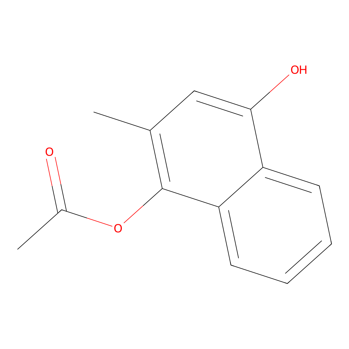 4-Hydroxy-2-methyl-1-naphthyl acetate molecular structure, CAS 2211-27-0