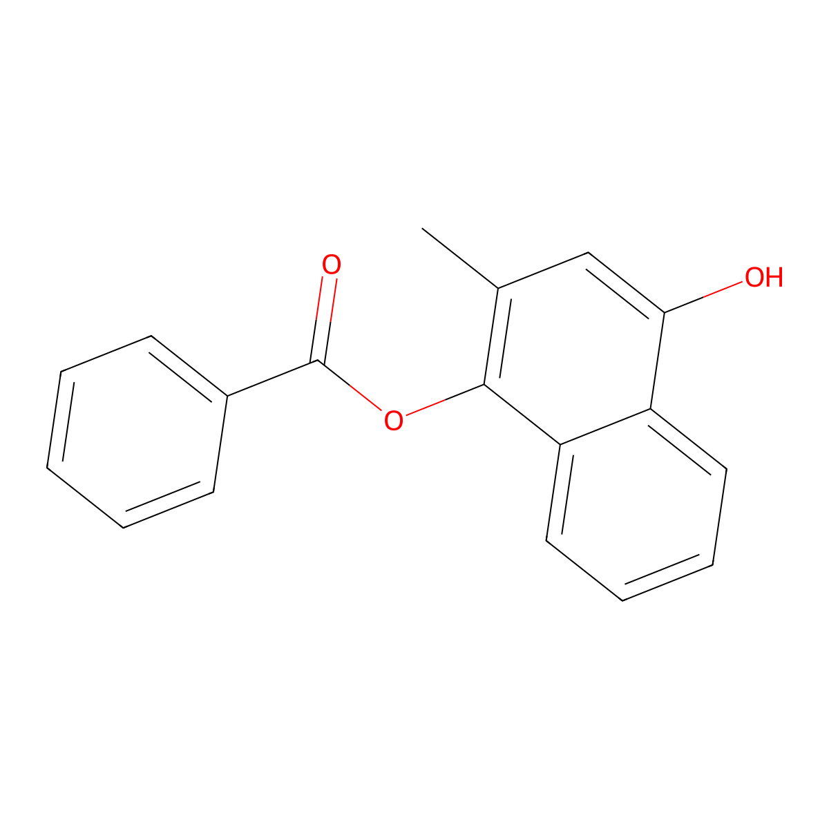 4-Hydroxy-2-methylnaphthyl benzoate molecular structure, CAS 2211-28-1