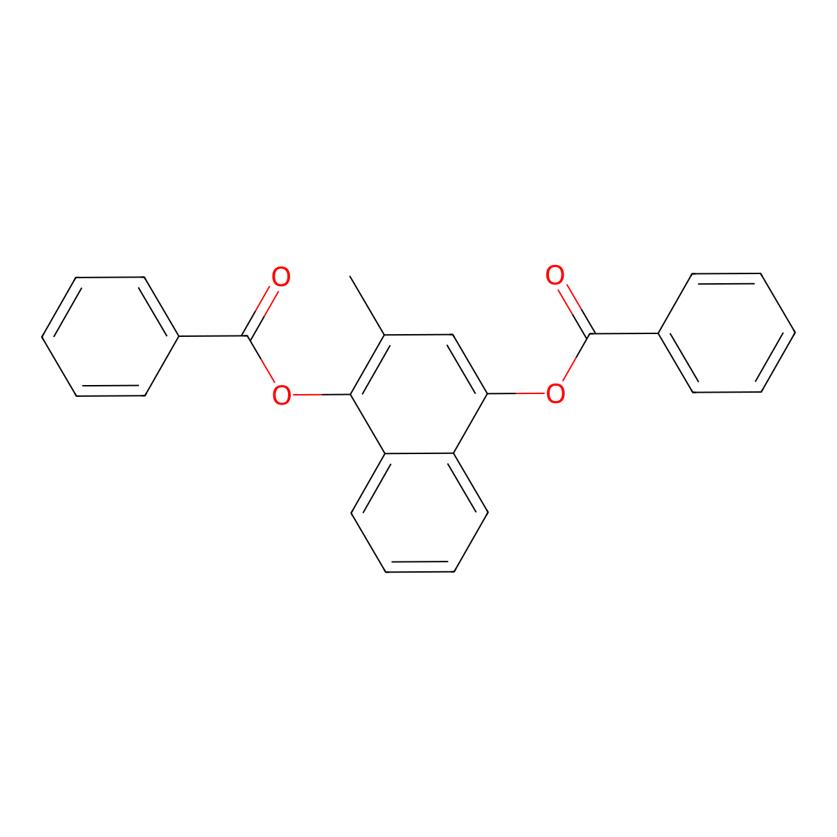 2-Methylnaphthalene-1,4-diyl dibenzoate molecular structure, CAS 2211-31-6