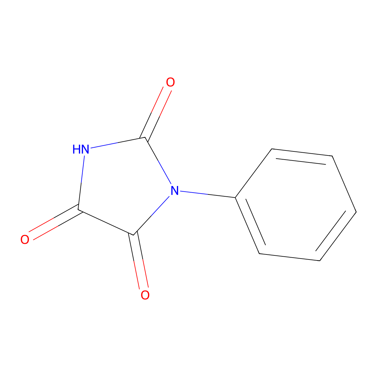1-Phenylimidazolidine-2,4,5-trione molecular structure, CAS 2211-33-8