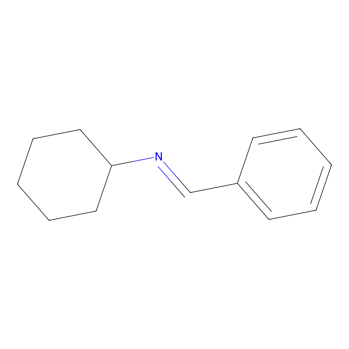 N-Benzylidenecyclohexylamine molecular structure, CAS 2211-66-7