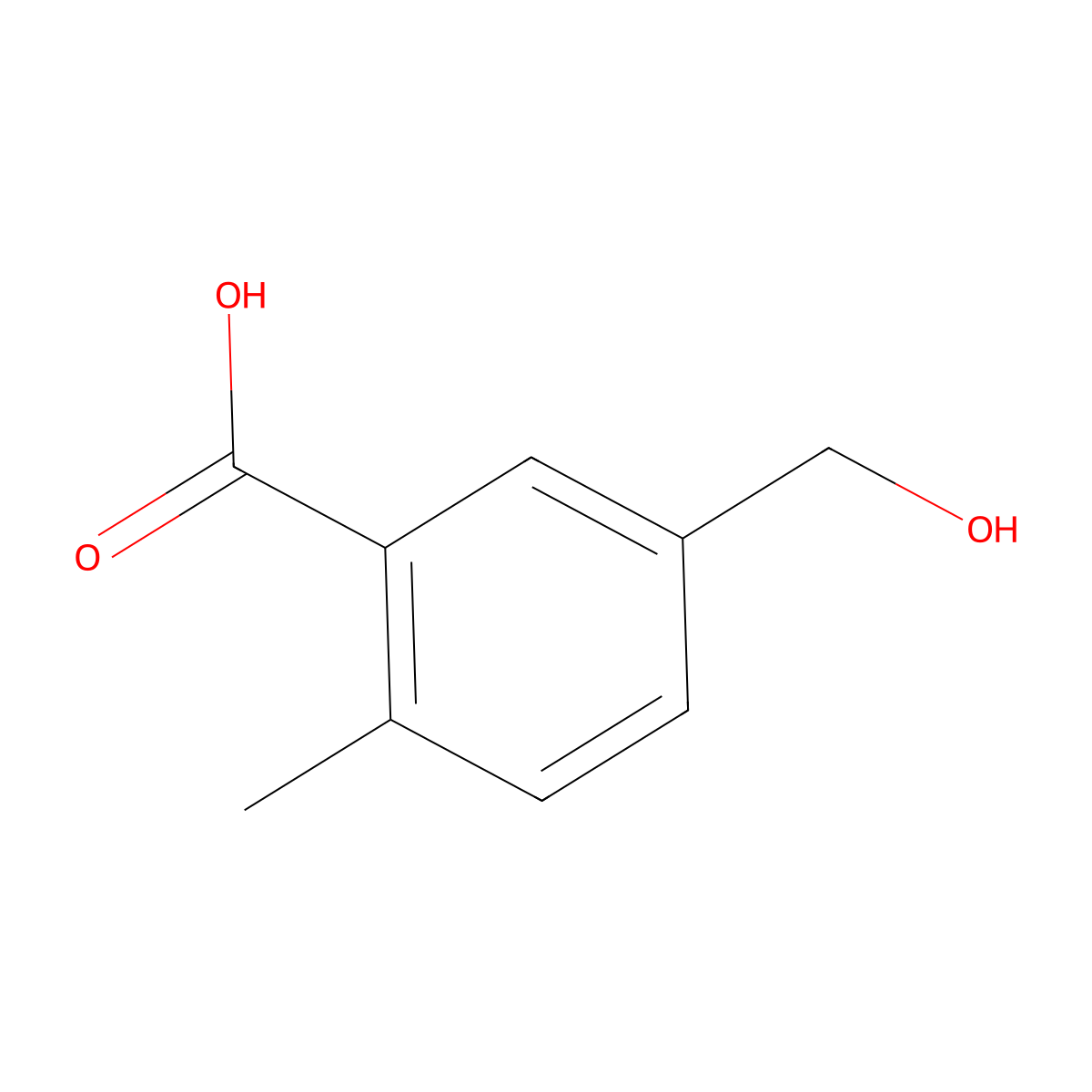 5-(Hydroxymethyl)-2-methylbenzoic acid molecular structure, CAS 2211-78-1